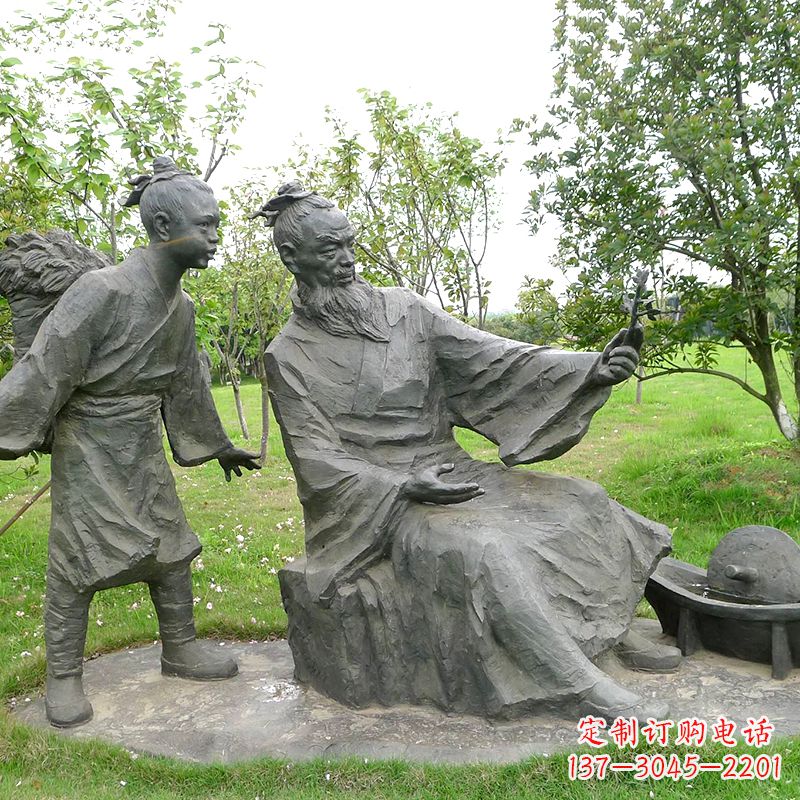 临沂八大山人情景雕塑-中国明末清初知名画家朱耷公园情景小品