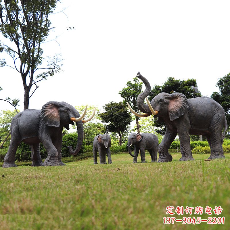 临沂玻璃钢大象仿真大象雕塑-公园景区园林装饰动物摆件