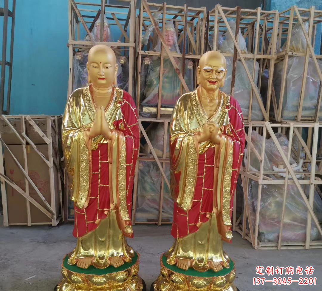 临沂玻璃钢仿铜佛像雕塑寺庙景观雕塑 