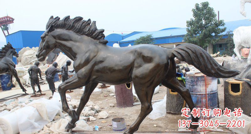 临沂玻璃钢仿铜马广场动物雕塑精美雕塑装点繁华城市