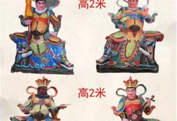 临沂玻璃钢彩绘四大天王雕塑宏伟壮观的艺术珍品