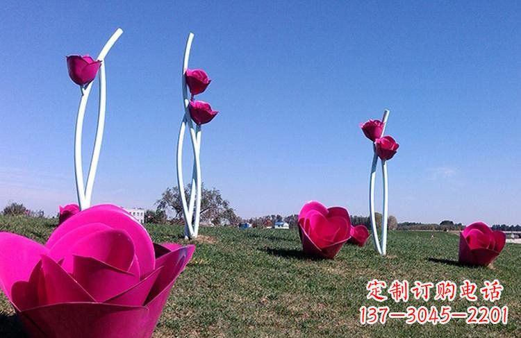 临沂不锈钢彩色玫瑰雕塑艺术精美的象征