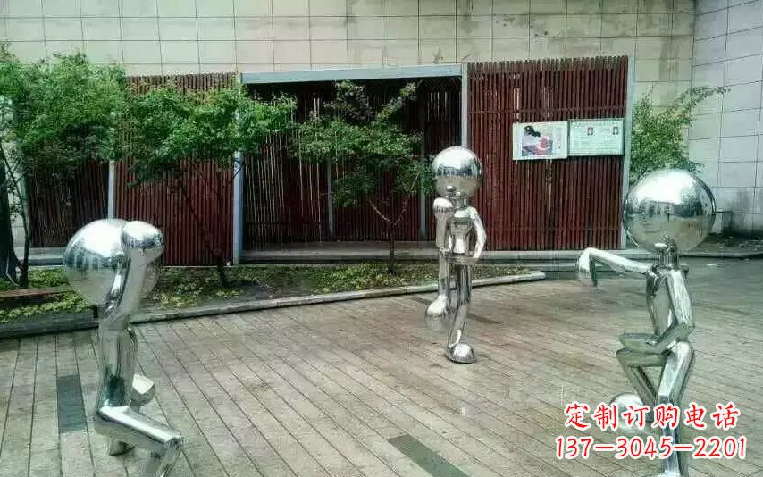 临沂不锈钢抽象儿童景观雕塑