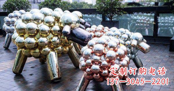 临沂不锈钢抽象小羊肖恩雕塑
