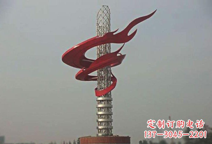 临沂不锈钢大型抽象火炬雕塑