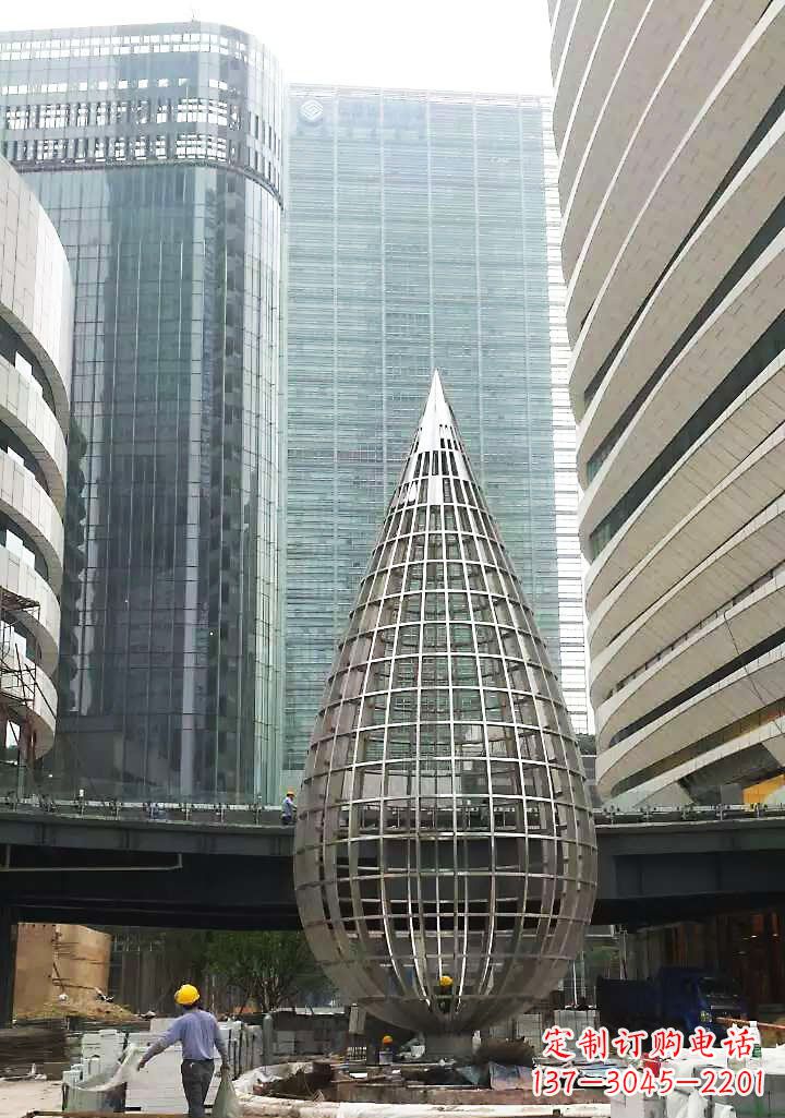 临沂不锈钢大型水滴城市景观雕塑