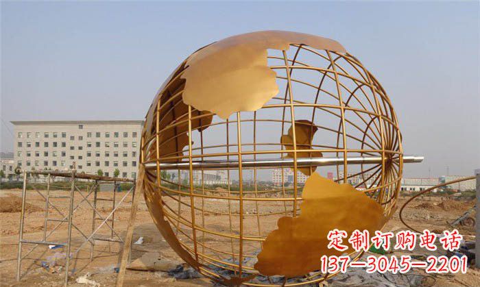 临沂不锈钢地球公园景观雕塑