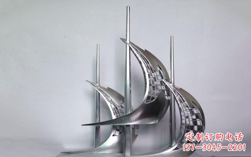 临沂不锈钢帆船景观雕塑