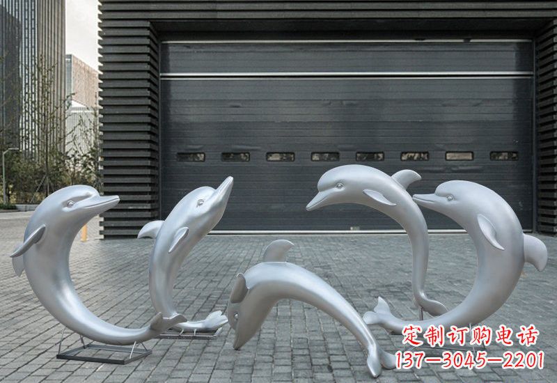 临沂海豚的精灵——不锈钢公园海豚雕塑