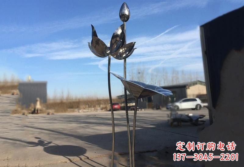 临沂不锈钢公园荷花雕塑