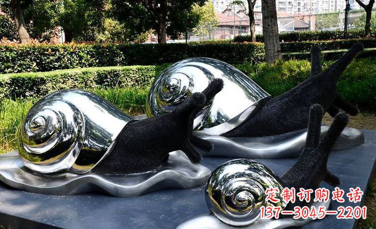 临沂不锈钢公园蜗牛动物雕塑