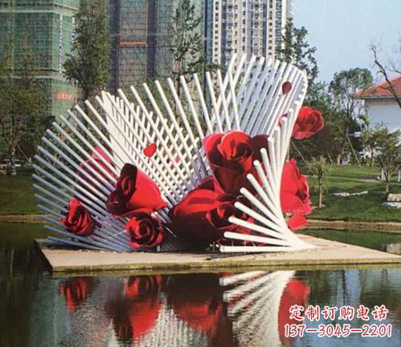 临沂不锈钢玫瑰雕塑——美丽的艺术之作
