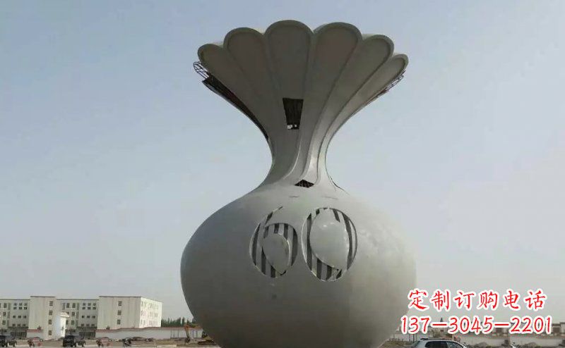 临沂不锈钢花篮雕塑 (2)