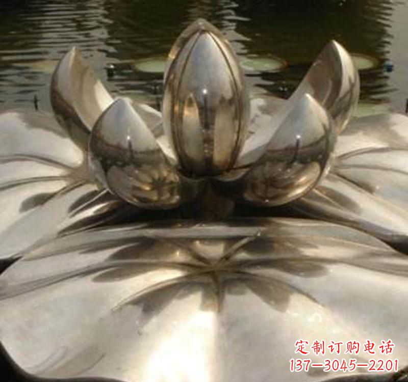 临沂不锈钢莲花喷泉雕塑艺术结合新技术