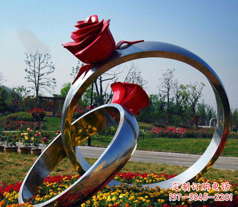 临沂不锈钢玫瑰戒指精美的艺术品