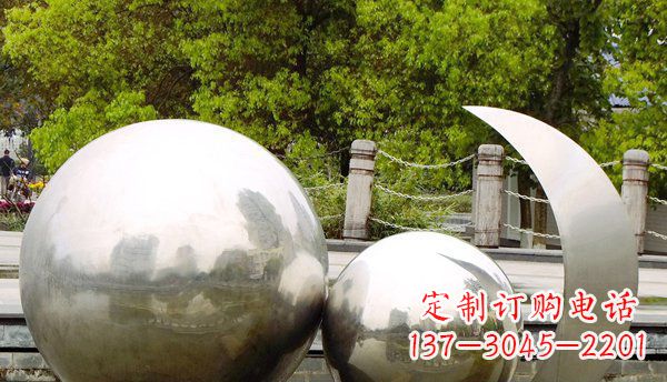 临沂不锈钢球形地球月亮雕塑精美的艺术之作