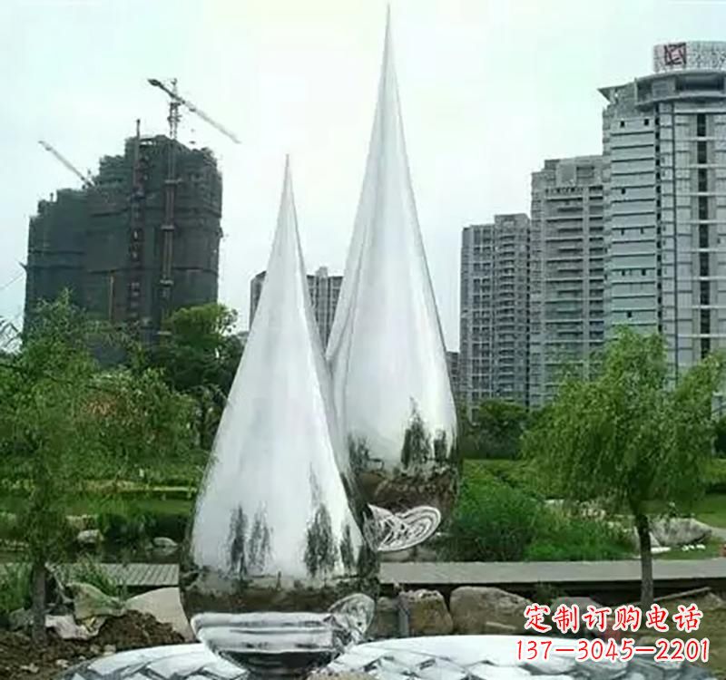 临沂不锈钢水滴拱门雕塑