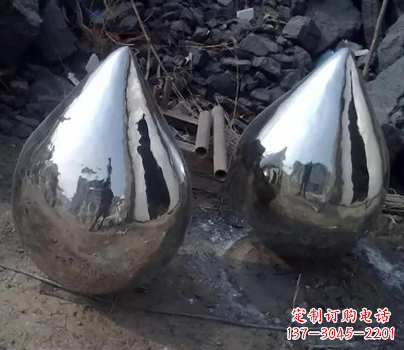 临沂不锈钢水滴雕塑美丽绽放