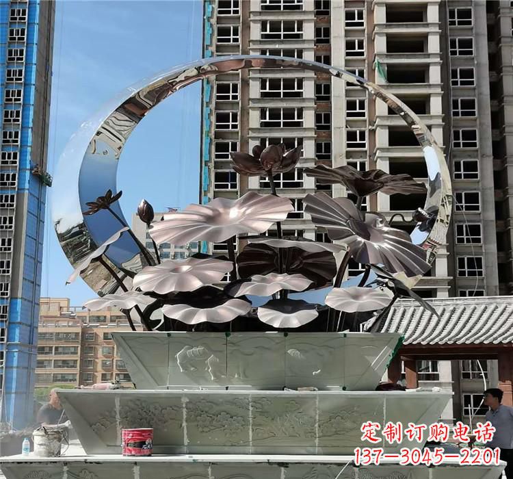 临沂不锈钢荷花雕塑把宁静的自然融入城市