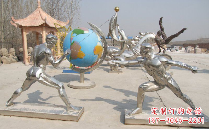 临沂勇敢者的身影——不锈钢运动员击剑雕塑