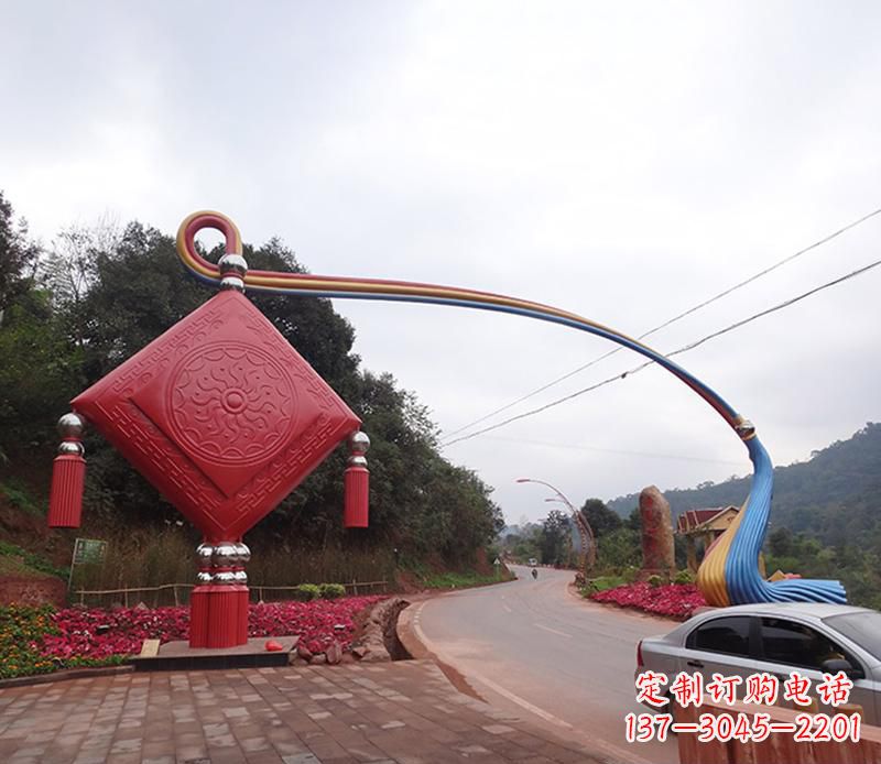 临沂不锈钢拱门雕塑精致的现代艺术