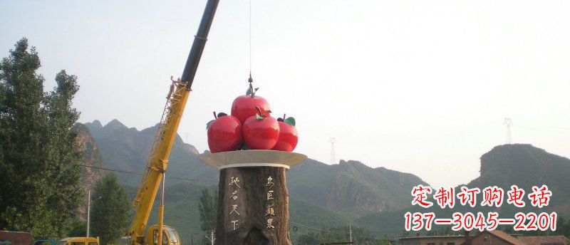 临沂不锈钢苹果雕塑缔造城市风采