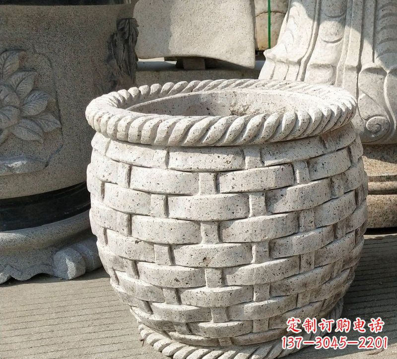 临沂大理石雕塑水缸