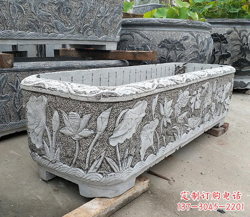 临沂大理石菊花水缸雕塑