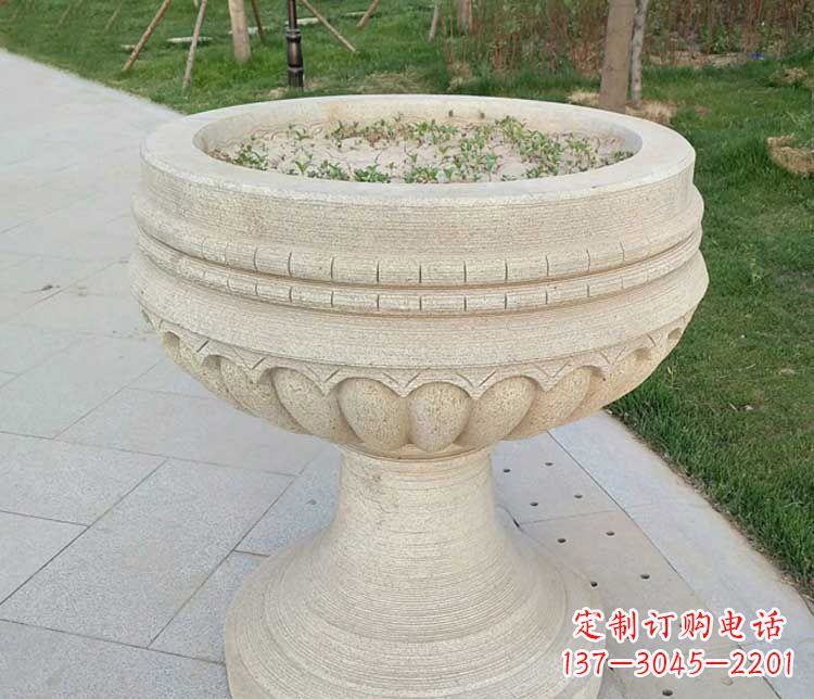 临沂大理石花盆石雕