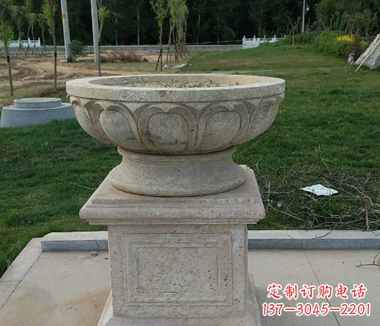 临沂大理石花盆石雕