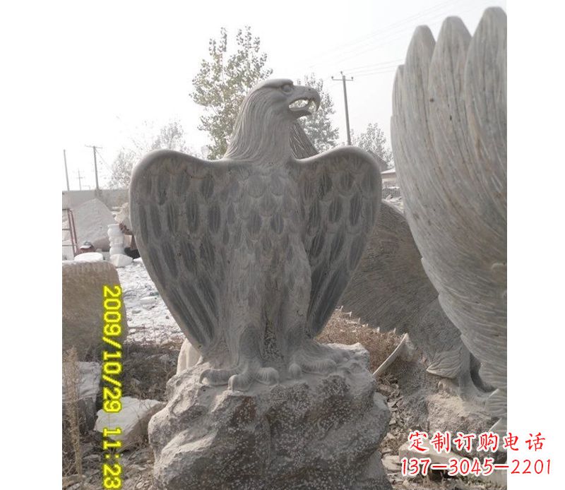 临沂大理石老鹰雕塑,高贵雄威气势