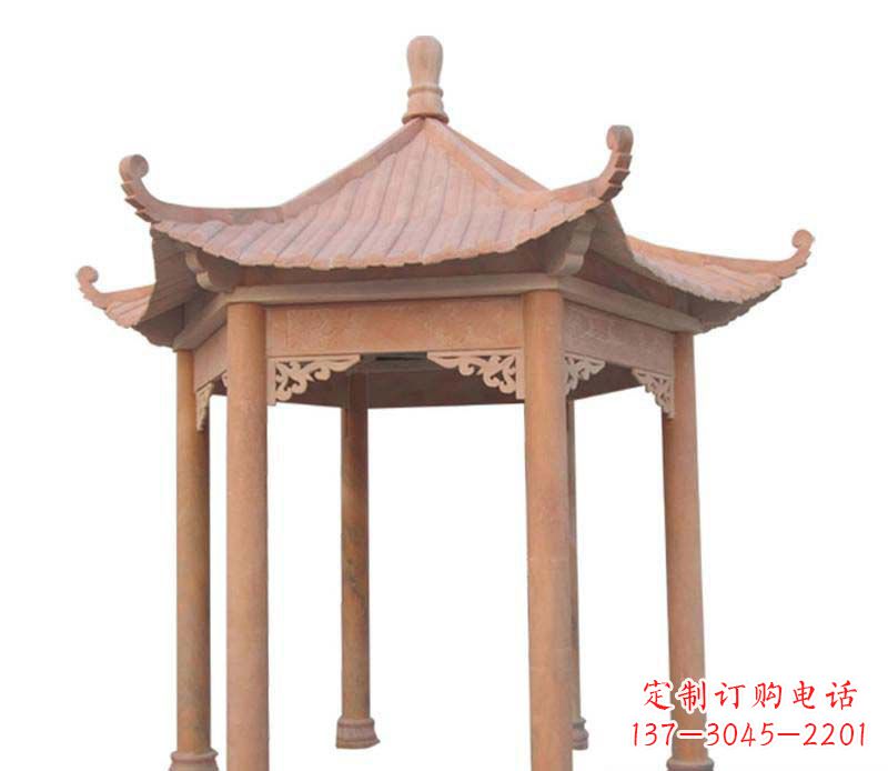 临沂大理石六角凉亭雕塑