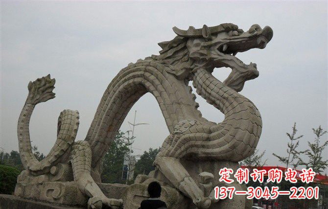 临沂大理石龙雕塑,象征着力量与尊贵