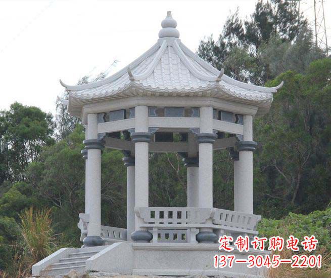 临沂大理石六角石雕凉亭营造舒适环境的完美体现