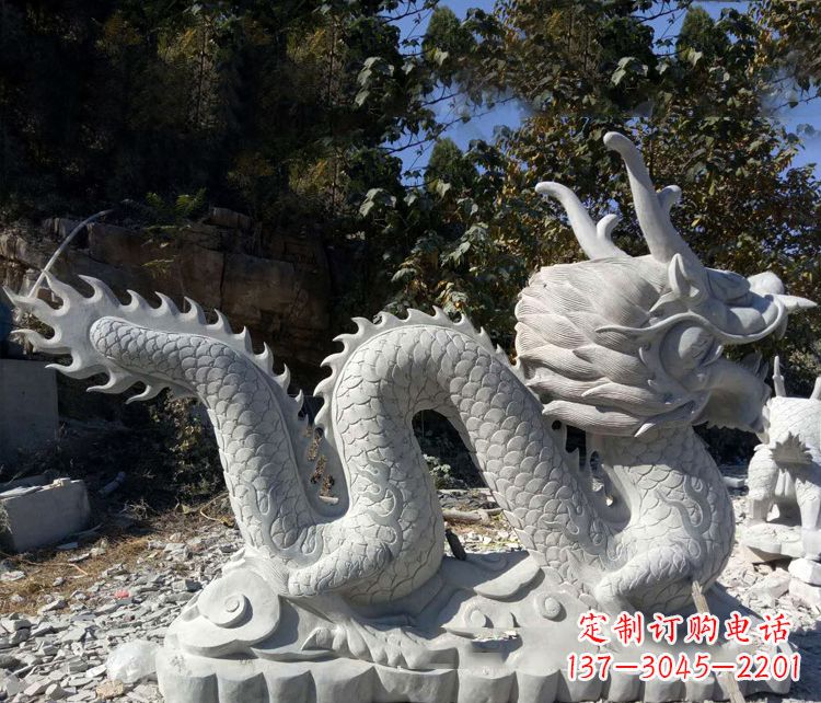 临沂精美大理石龙雕塑
