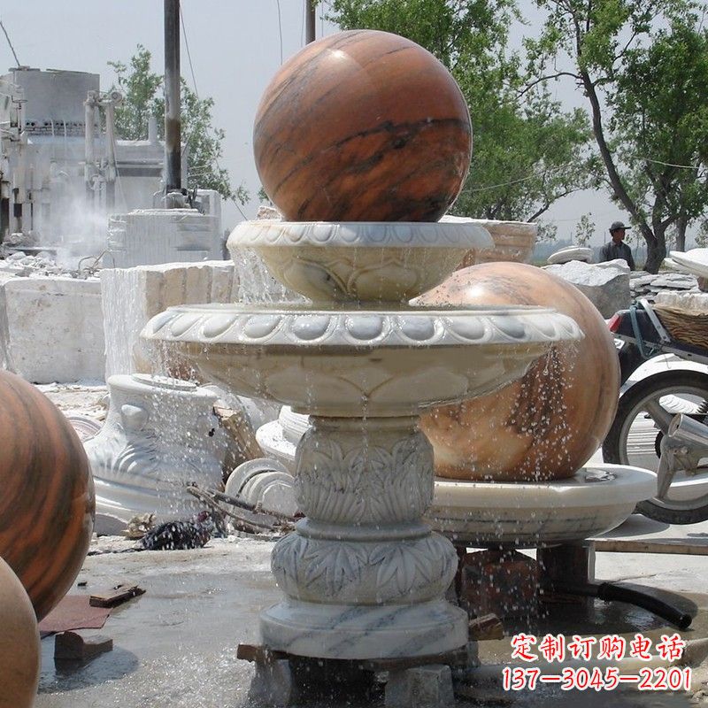 临沂大理石石雕风水球精美绝伦的雕塑艺术