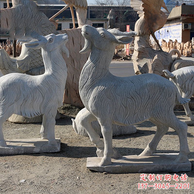 临沂大理石精美羊雕塑