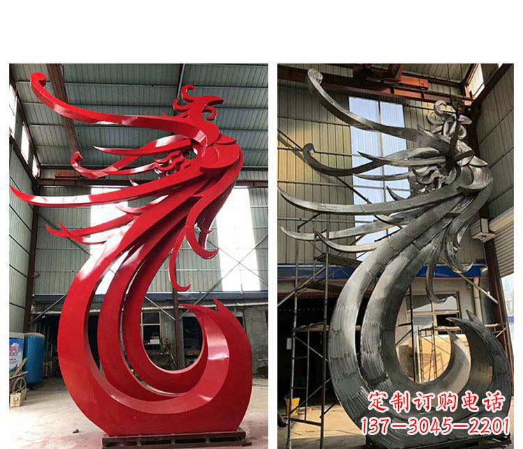 临沂优雅凤凰不锈钢摆件雕塑