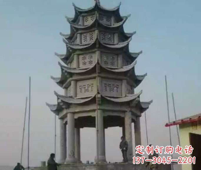 临沂精美绝伦的多层凉亭石雕