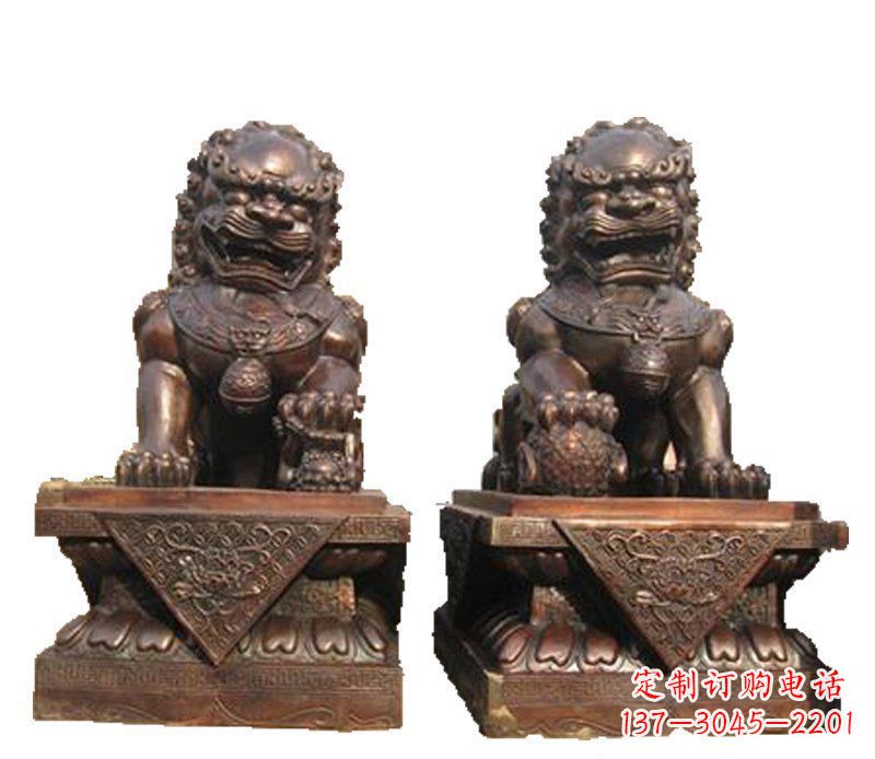 临沂公司汇丰狮子铜雕塑摆件 (2)