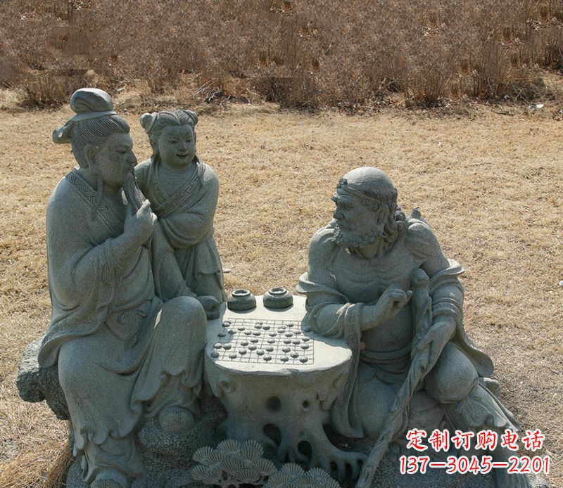 临沂八仙下棋铜雕塑