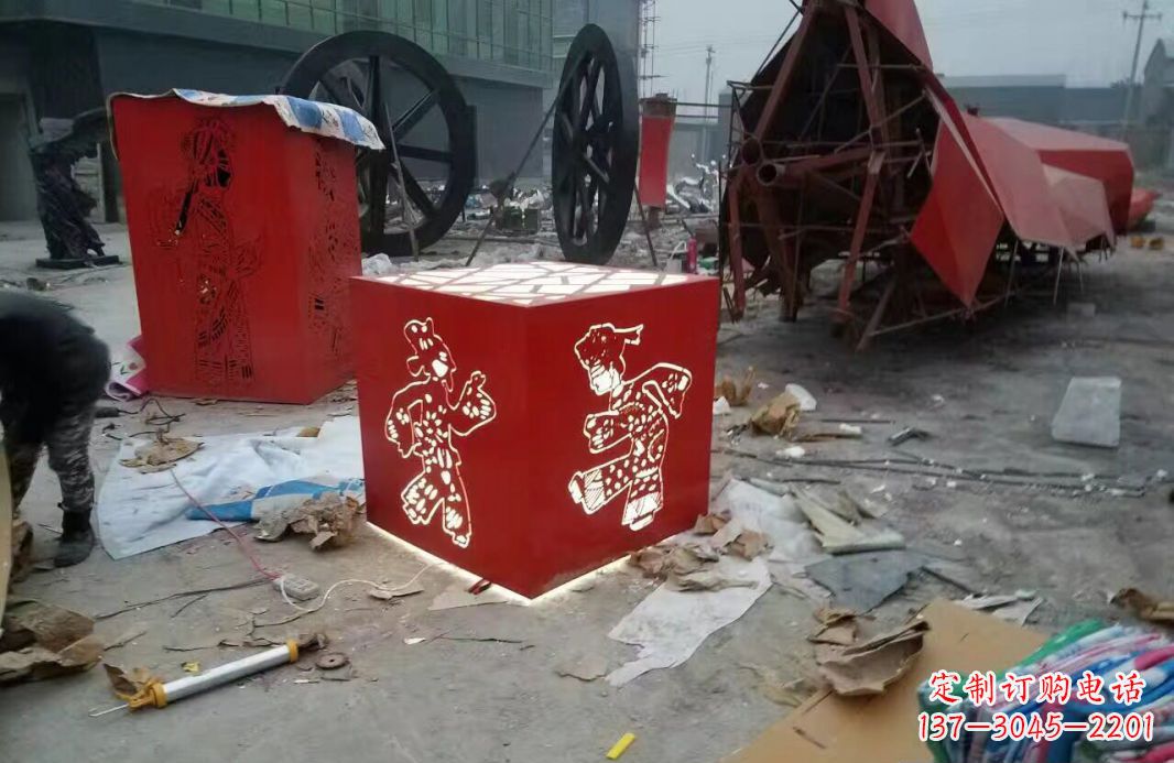 临沂高品质不锈钢皮影戏人物雕塑