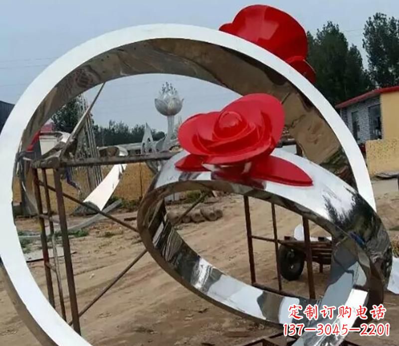 临沂精致的不锈钢戒指雕塑