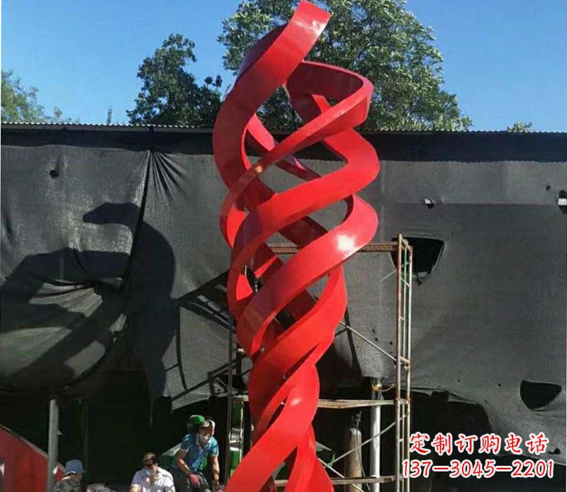 临沂高端不锈钢螺旋飘带景观雕塑