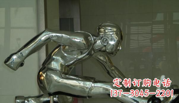 临沂公园不锈钢运动员景观雕塑