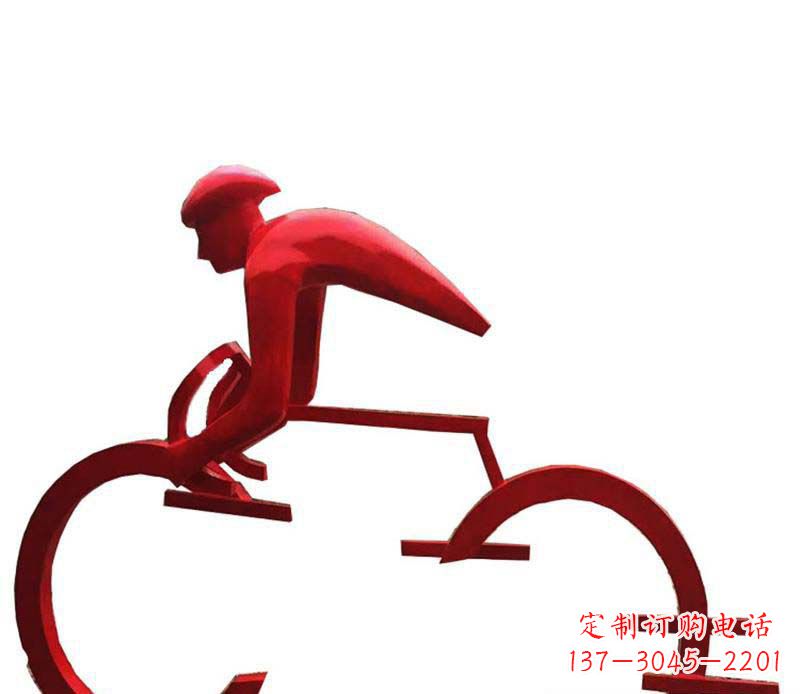临沂公园不锈钢运动自行车景观雕塑