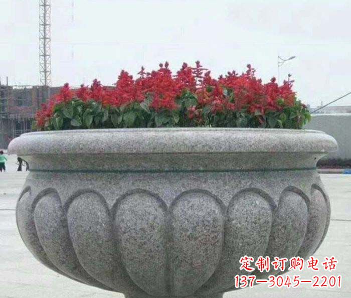 临沂精美大理石花盆雕塑