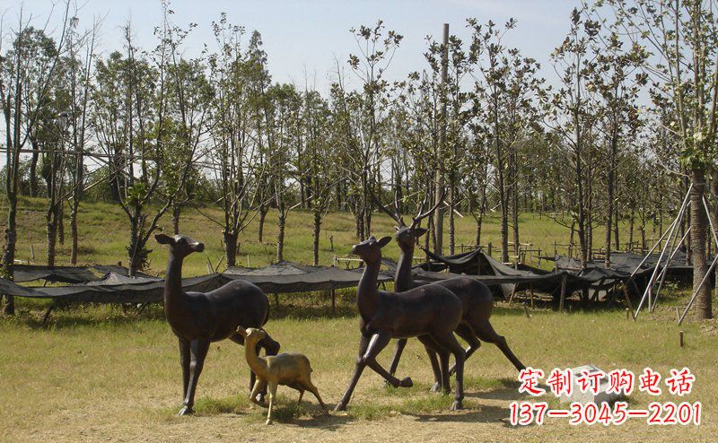 临沂优雅雕塑-梅花鹿铜雕