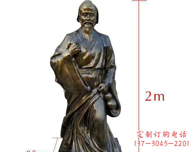 临沂古代名医华佗铜雕