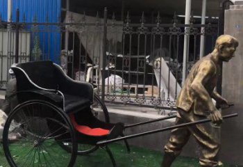 临沂公园车夫人物铜雕